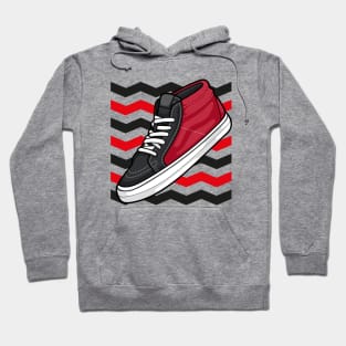 Skate Grosso Mid Black Red White Sneaker Hoodie